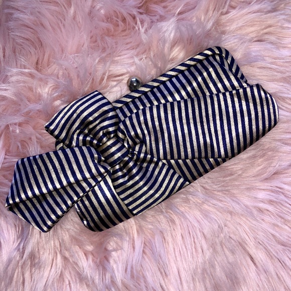 Handbags - Beautiful striped, satin clutch